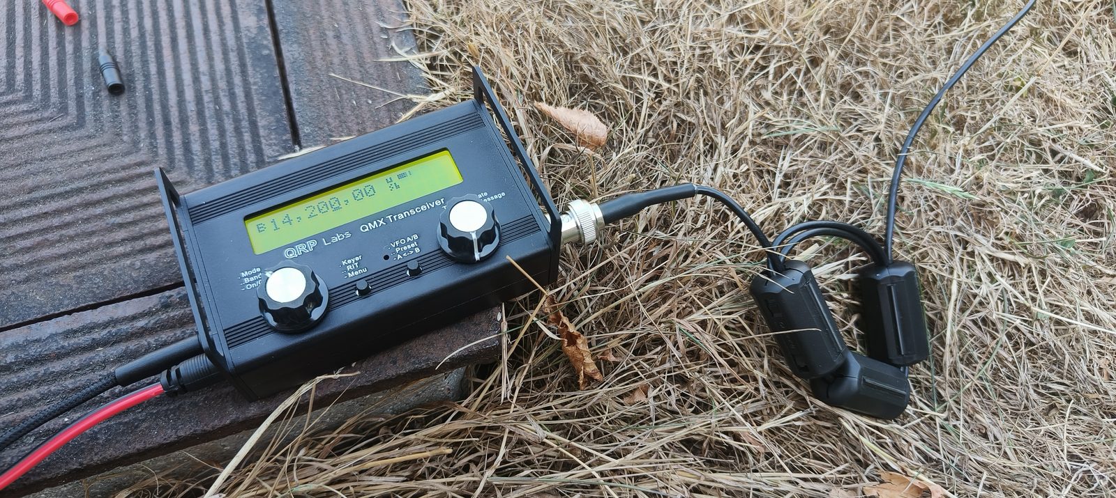 QRP Labs QMX transceiver in the field